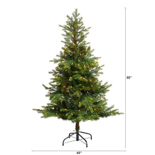 5ft. Pre-Lit North Carolina Spruce Artificial Christmas Tree, Clear LED Lights